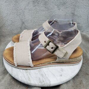 Skechers Shoes Womens Size 9 Tan Canvas Bobs Desert Kiss Adobe Princess Sandals